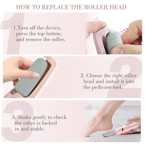 IRILEKI 6 Pcs Pedicures Replacement Heads for Flawless Pedi, Electric Tool Foot File, Electric Callus Remover Pedi Replacement Roller Head fit Finishing Touch(Compatible with Most Similar Models)