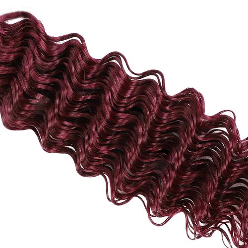 #99J Bundles Human Hair Deep Wave Bundles 30 Inch Burgundy Deep Wave Bundle Unprocessed Brazilian Virgin Weave Hair 1 Bundle 50 Gram Per Bundle