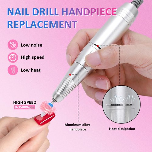 Nail Drill Handpiece Replacement,Nail Art Drill Handpiece Nail Drills Handle Machine Electric Acrylic Gel Nail Polishing Sanding Replacement Handle