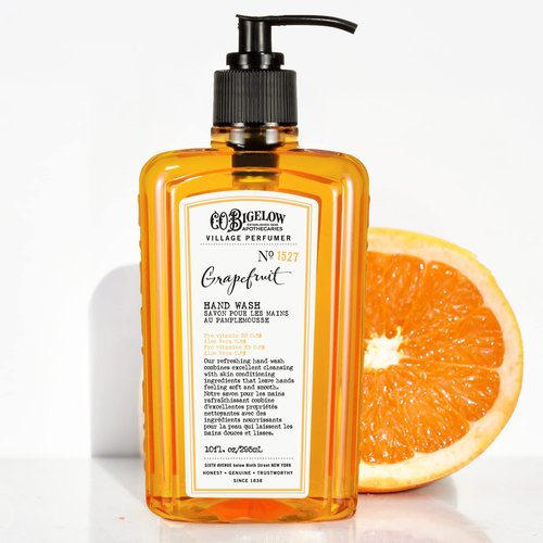 C.O. Bigelow Hand Wash, Grapefruit No.1527 - Village Perfumer Moisturizing Hand Wash for Bathroom & Kitchen with Aloe Vera, 10 fl oz, Pack of 2