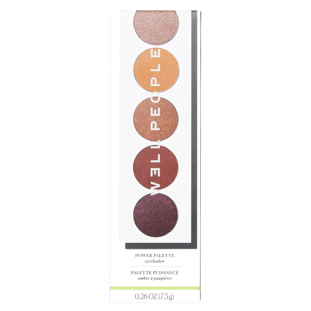 Well People Power Palette Eyeshadow - Five Long-Wear, Hyper-Pigmented Matte & Shimmer Shades | Vegan & Cruelty-Free, Sepia