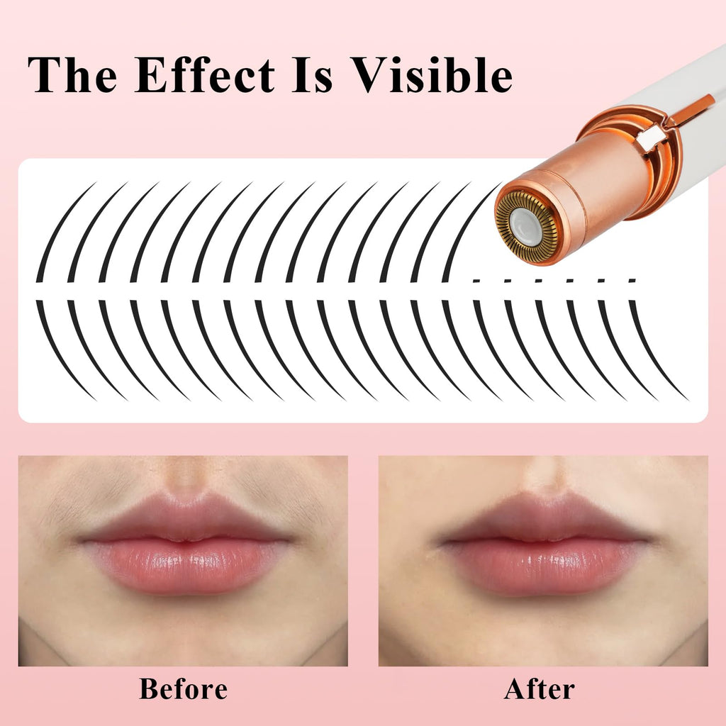 Yunmiss Facial Hair Removal for Women Men，Electric Painless Hair Removal Device Included 2 x Replacement Heads，USB Rechargeable Lady Womens Face Shaver with LED Light for Lip,Chin,Arms (Multicolor)