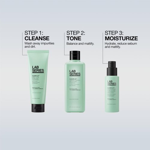 Lab Series Men's Clear LS Deep Pore Purifying Face Wash with Salicylic Acid - Cleanser Suitable for Acne Prone Skin - Skin Care for Men - Dermatologist tested, 4.2 Fl Oz