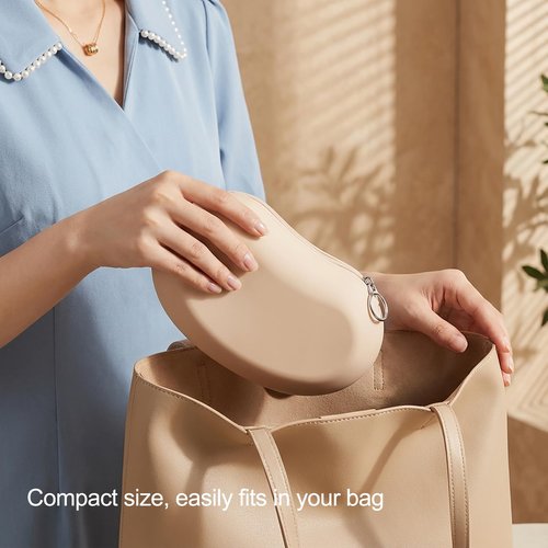 Silicone Makeup Bag for Travel, Zipper Makeup Tools Bag, Large Makeup Brush Holder, Waterpoof Toiletry Bag, Large Capacity Cosmetic Bags, Gifts for Girls Girlfriend Wife Birthday Gift (Khaki)