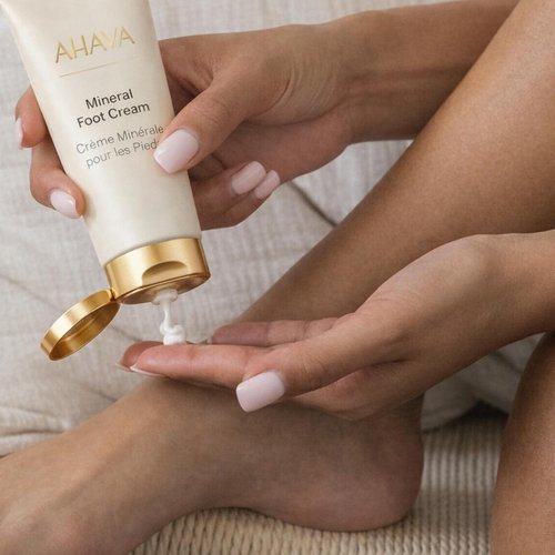 AHAVA Dead Sea Water Mineral Foot Cream - Nourishing Hydration for Dry Feet | Prevent Cracks & Irritations