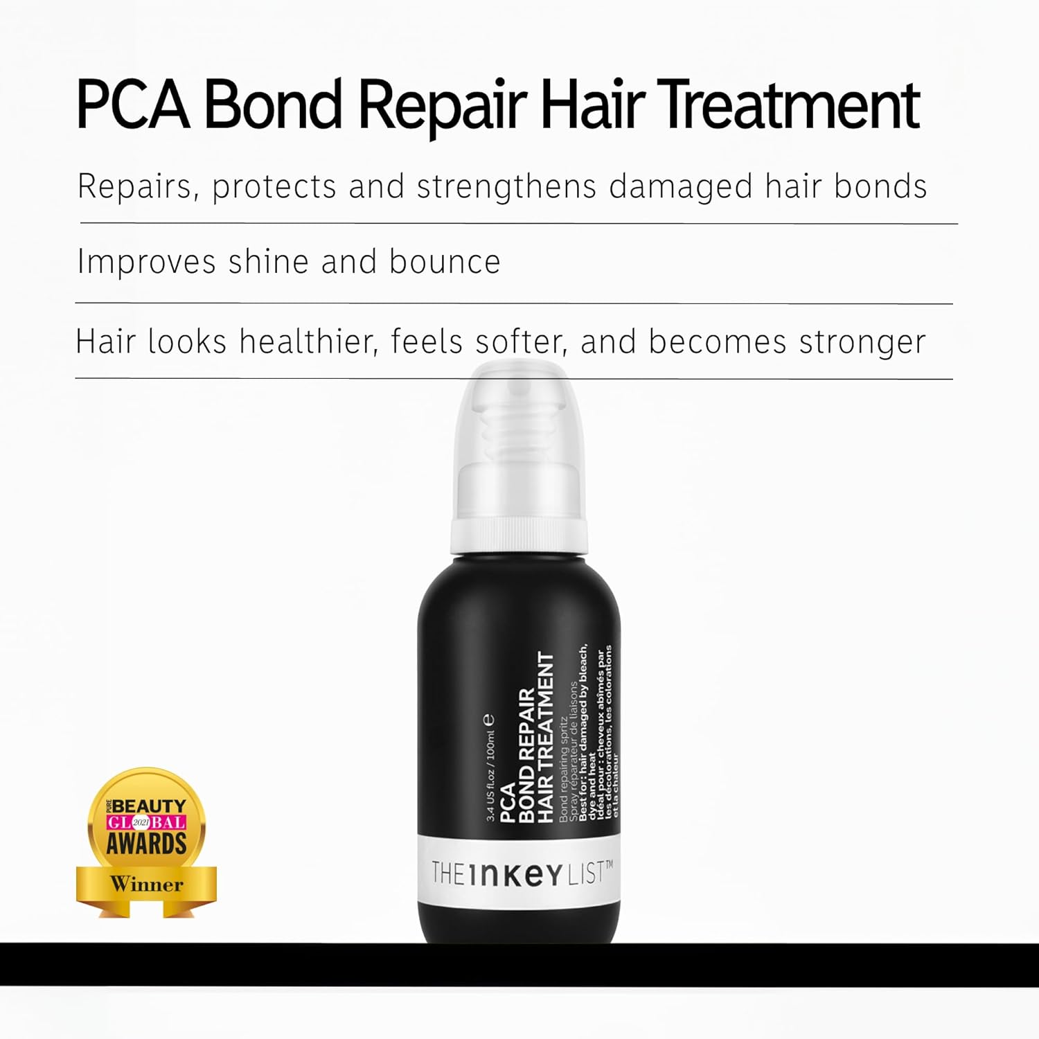 The INKEY List PCA Bond Repair Treatment - Fortify & Protect Bleached, Colored Hair | 3.38 fl oz