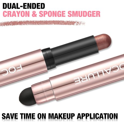 FOCALLURE Eyeshadow Stick - No Crease Creamy Formula | Matte & Shimmer, Smudge-Proof, Paint The Town Red