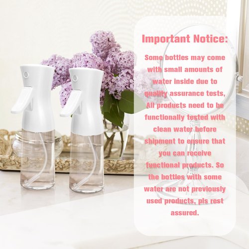 Apidgrowth Continuous Spray Bottle,Hair Spray Bottle,Plants Water Spray Mist Bottle,Ultra-Fine Spray Bottle for Hair,Skincare, Plant Care, Pet Grooming, Cleaning,2 Pcs (6.8 oz White)-Christmas