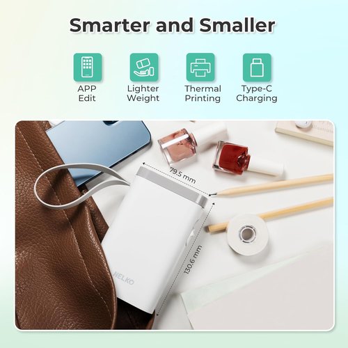 Nelko Label Maker - Bluetooth Mini Label Printer with Multiple Templates for Home & Office | White
