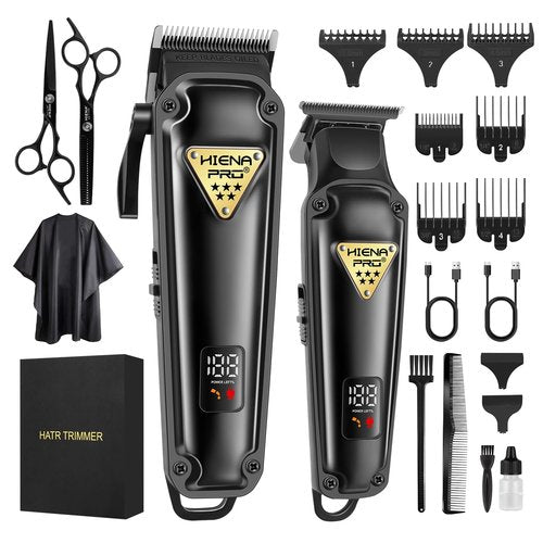 HIENA PRO Professional Hair Clippers Set & Cordless Barber Clippers for Men, Clippers Set and Trimmers Kit, Hair Cutting Tools, Clippers for Hair Cutting, Gifts for Men