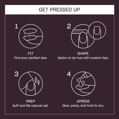 OPI On Point Press On Nails - Short Round & Squoval Accent Nail Art | 24 Count With Glue | Long-Lasting & Reusable