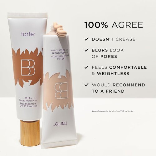 Tarte BB Blur Tinted Moisturizer - Broad Spectrum SPF 30, Medium Buildable Coverage, Vegan & Cruelty-Free