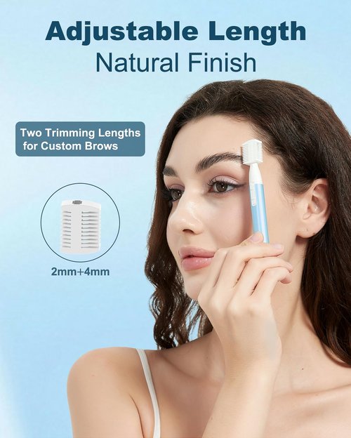 aisleek Eyebrow & Facial Hair Trimmer, Precision Detailer with Rinseable Blade, Battery Operated, Double-Sided Razor for Fine Hair, Chin & Peach Fuzz, Compact Pen Size, Safe & Gentle Touch-ups