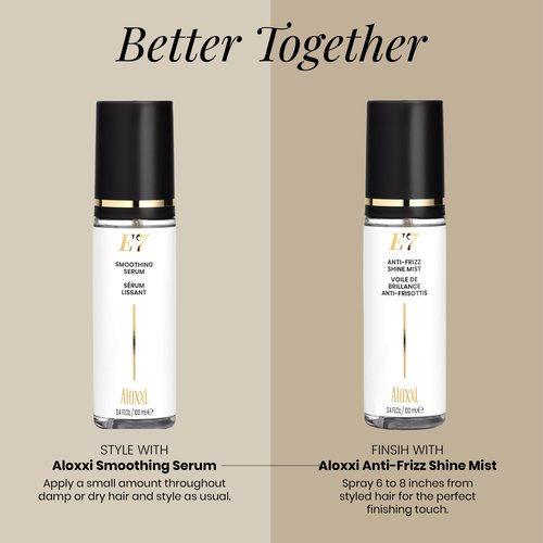 ALOXXI E7 Smoothing Serum, Lightweight Hair Serum with 7 Essential Oils, Smoothes, Strengthens & Adds Shine, for All Hair Types, 3.4 Fl Oz