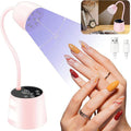 DAQVQ UV Nail Lamp, UV Light for Gel Nails Polish, Rechargeable 2 in 1 Mini Nail Light and LED Desk Lamp with 4 Timers, Auto Sensor & Fast Curing, Gooseneck Nail Light for Home DIY Salon Use