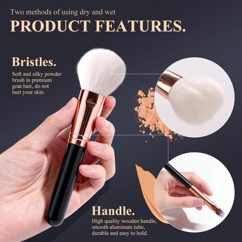 13 Piece Black Makeup Brushes, Face and Eye Makeup Brush Set Ultra Soft Goat Hair&Synthetic Bristles for Powder, Concealer, Blush, Contouring, Blending, Eyeshadow Kits for Beginners, Pros and Artists