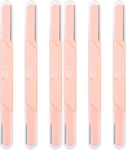 Real Techniques Face and Brow Razors, Dual Ended, Exfoliating Dermaplaning, Women's Face Razor, Multipurpose Facial Razors, Precision Trimming for Peach Fuzz, Dermablading, Multiuse, 3 Piece Set