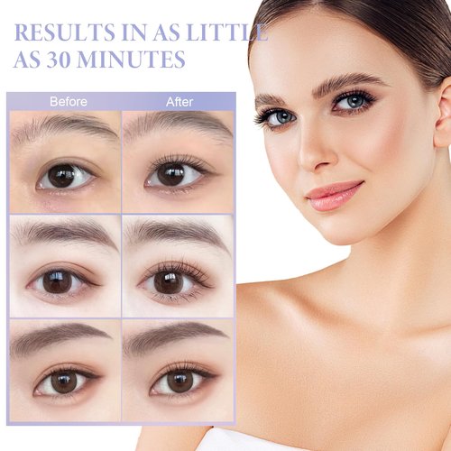 Eyelash Lift Kit Effectually, 2 Pack Eyelash & Eyebrow Perm Kit, Professional Semi-Permanent Eyelash Lash Curling Tools with Eye Shields, Pads Suitable for Salon Home (Pink)