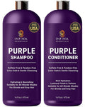 INFINA ESSENTIALS Purple Shampoo & Conditioner Set - Sulfate-Free, Nourishing Coconut Oil & Aloe Vera - 16 fl oz Each