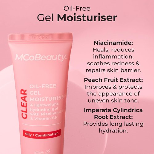 MCoBeauty - Oil-Free Gel Face Moisturizer - Lightweight Hydrating Formula for Shine-Free Skin - Vegan & Cruelty-Free