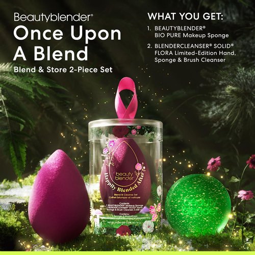 Beautyblender® | Happily Blended After 2-Piece Blend & Cleanse Set, Beauty Blender Makeup Sponge, Blend Liquid Foundation, Powders and Creams, Streak Free Application, Vegan, Cruelty Free, Made in USA