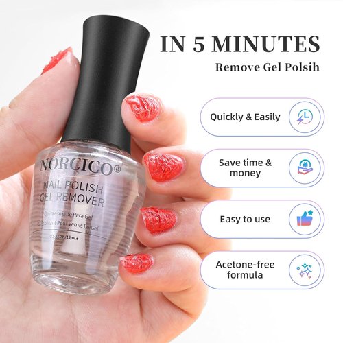 Skiennix Gel Nail Polish Remover - Low-Odor, Acetone-Free Formula for Quick 3-5 Minute Removal | 15ml