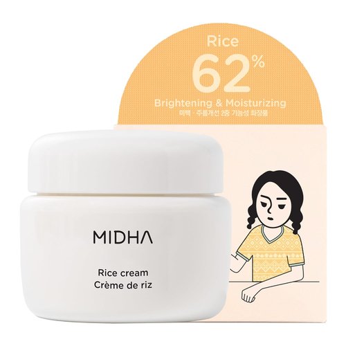 MIDHA Rice Cream - Deep Hydration & Glow-Enhancing Moisturizer | 1.69fl.oz/50ml for Radiant Skin