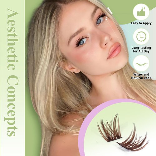 KEYYOU LASH Extension Kit 144Pcs Angel Lash Clusters Kit Thick Eyelash Extension Kit with Glue and Seal,Tweezers,Remover for DIY lash extension kit at Home（Kit-Angel A06-D-8-18MIX）
