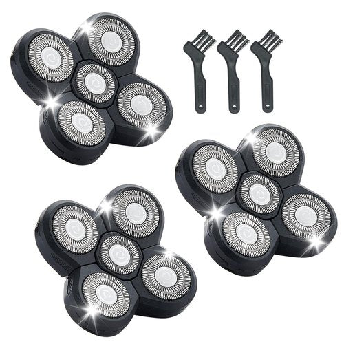 3PCS Shaver Replacement Blades Compatible with Freedom Bald Men Head Shaver Kit,5 Blade for Bald Men Head and Face Electric Razor Replacement