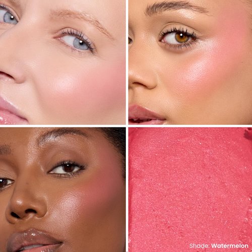 OFIR Cheek Tones Vitamin C Blush Stick - Buildable, Hydrating Vegan Cream Blush | Non-Transfer Radiant Finish | Watermelon - Reddish Pink | 0.21 oz
