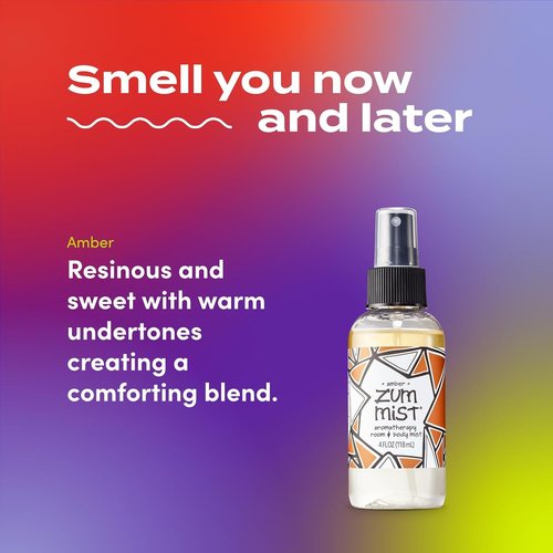 Indigo Wild Zum Mist Room & Body Spray - Aromatherapy Essential Oil - Amber Scent - 4 fl oz (2 Pack)