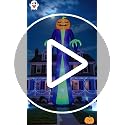 12FT Giant Halloween Inflatable Pumpkin & Ghost Yard Decoration with LED Lights