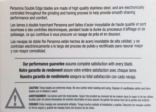 Personna Double Edge Razor Blades in White Wrapper 100 count