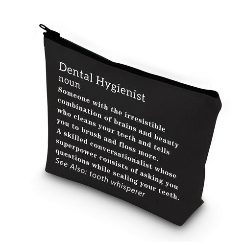 BDPWSS Dental Hygienist Makeup Bag Dental Assistant Graduation Gift Dental Hygienist Appreciation Gift New Dentist Gift Funny Dental Bag (DH definition bl2)