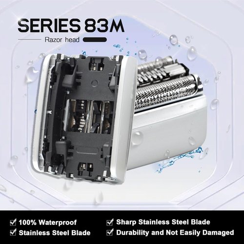 83M Series 8 Replacement Head Compatible with Braun S8 Replacement Head Wet and Dry,Upgrade Foil & Cutter for Braun Series 8 Replacement Head Electric Razor Blades Model 8370cc 8340s 8350s 8467