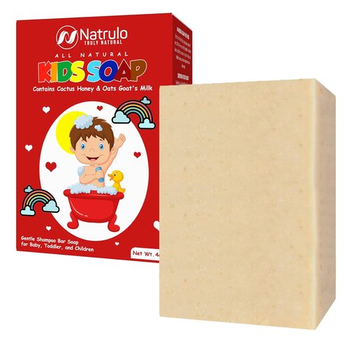 Natural Goat Milk Baby Soap Bar - Gentle Unscented Wash for Sensitive Skin | Eczema Relief & Moisturizing Oatmeal & Honey - Made in USA
