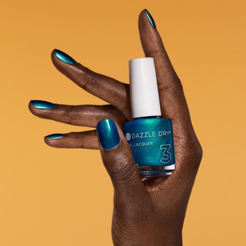 Dazzle Dry Nail Lacquer (Step 3) - Speed Boat - An aquamarine mermaid blue. Full coverage metallic. (0.5 fl oz)