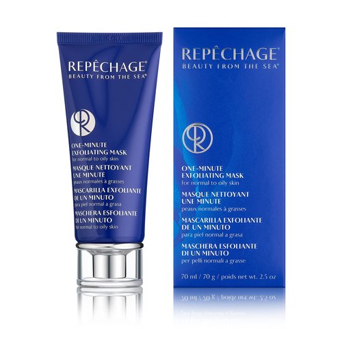 Repechage One-Minute Exfoliating Face Mask - Gentle Facial Exfoliant for Oily Skin with Lactic Acid & Rice Bran Wax - 2.5 oz