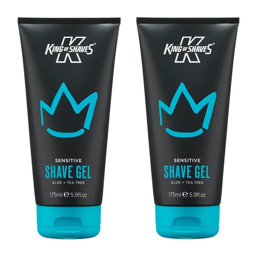 King of Shaves Sensitive Shaving Gel, Low Foam for a Refreshing and Precise Shave, Shave Gel For Men, 2 x 5.92 fl oz