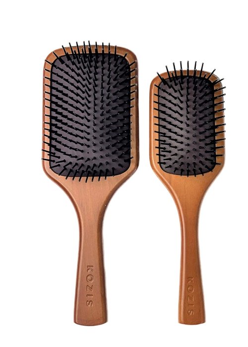 KOZIS Wooden Paddle Hair Brush - Large Size for Effortless Detangling and Smoothing