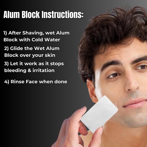 Gents Alum Block in Plastic Case | Upgrade Your Shave - Soothing Aftershave Solution for Shaving Razor Burn Relief - Travel Friendly Durable Plastic Case Included (3.5 Ounces Pack of 3)
