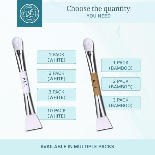 Bare Essentials Living - Clay Face Mask Brush | Dual Soft Silicone Applicator Tool, White