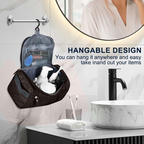 PNEUICALLY Hanging Toiletry Bag for Women and Men Traveling Makeup Large Capacity Cosmetics Portable Dopp Kit Storage Organizer Bag with Hanging Hook for Toiletries Brushes Shaving Tools
