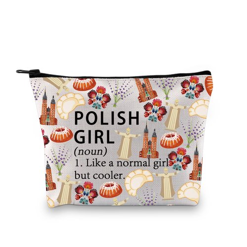 Poland Country Makeup Bag Polish Gift Poland Souvenirs Travel Gift Polish Stuff Zipper Pouch (POLISH noun)