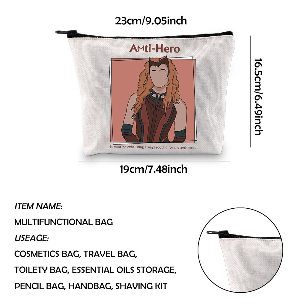 WCGXKO Wanda Witch Makeup Bag Witch Movie Fans Gifts Zipper Pouch Makeup Bag (Ant)
