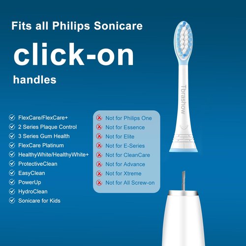 Replacement Toothbrush Heads for Phillips Sonicare Toothbrush Heads, Compatible with Click-on Toothbrushes, Sensitive Gum Care, 8 Pack