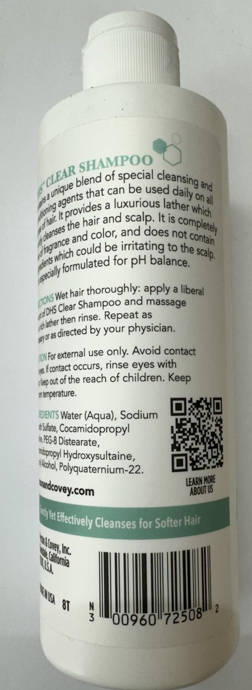 DHS Clear Shampoo for Daily Cleaning of Hair & Scalp, Fragrance Free - Buy Packs and SAVE (Pack of 3)