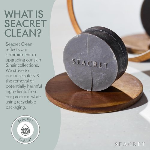 SEACRET Dead Sea Mud Soap Bar - Deep Pore Purifying & Refining Facial Cleanser with 21+ Minerals and Witch Hazel, Natural Exfoliating Spa Bar for Normal to Oily Skin, Fragrance-Fee, 3-Pack, 4.4 oz