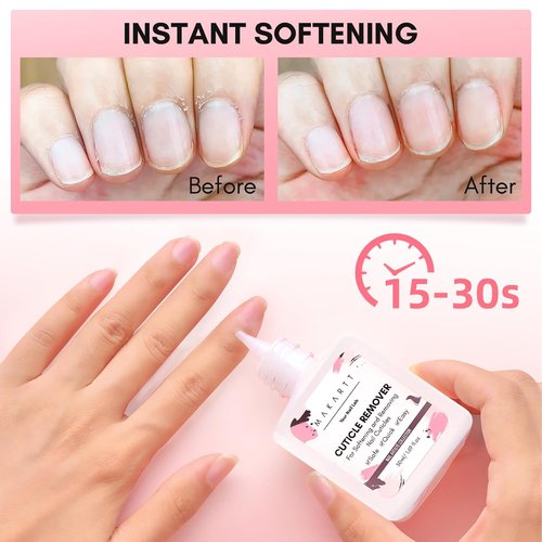 Makartt Cuticle Remover Liquid - 50ml Professional Softener Cream for Dry Cuticles | Salon-Quality Nail Care