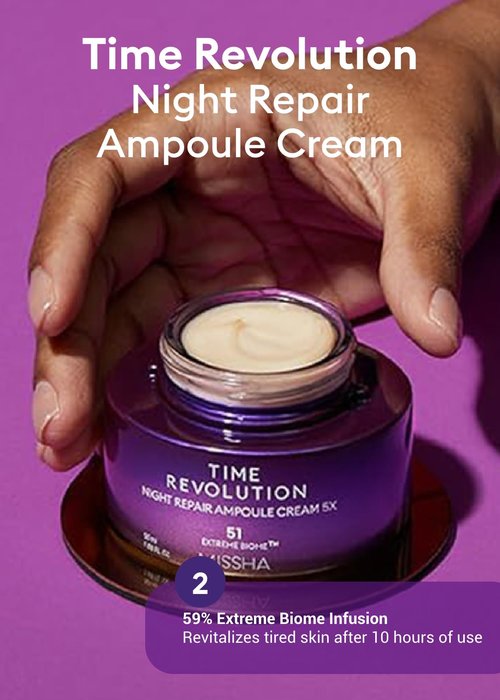 MISSHA Time Revolution Night Repair 5X Gift Set Night Repair Ampoule and Cream 5X, The First Essence 5X for Youthful, Glass Skin, Korean Skin Care valentines day gifts for her